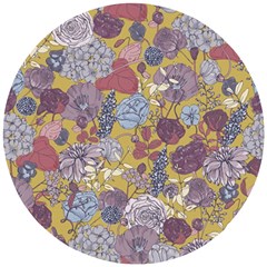 Floral-seamless-pattern-with-flowers-vintage-background-colorful-illustration Wooden Puzzle Round by uniart180623