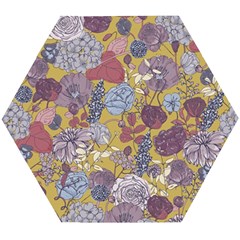 Floral-seamless-pattern-with-flowers-vintage-background-colorful-illustration Wooden Puzzle Hexagon by uniart180623