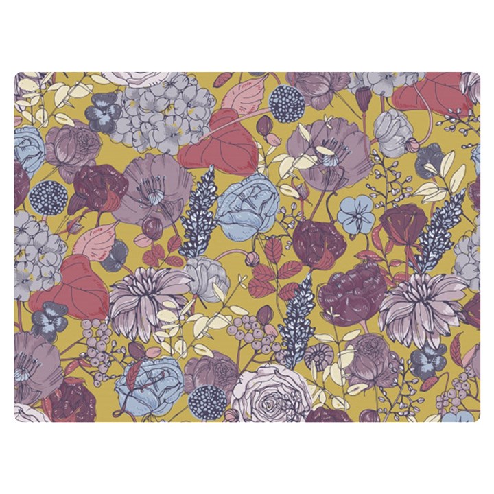 Floral-seamless-pattern-with-flowers-vintage-background-colorful-illustration Two Sides Premium Plush Fleece Blanket (Extra Small)