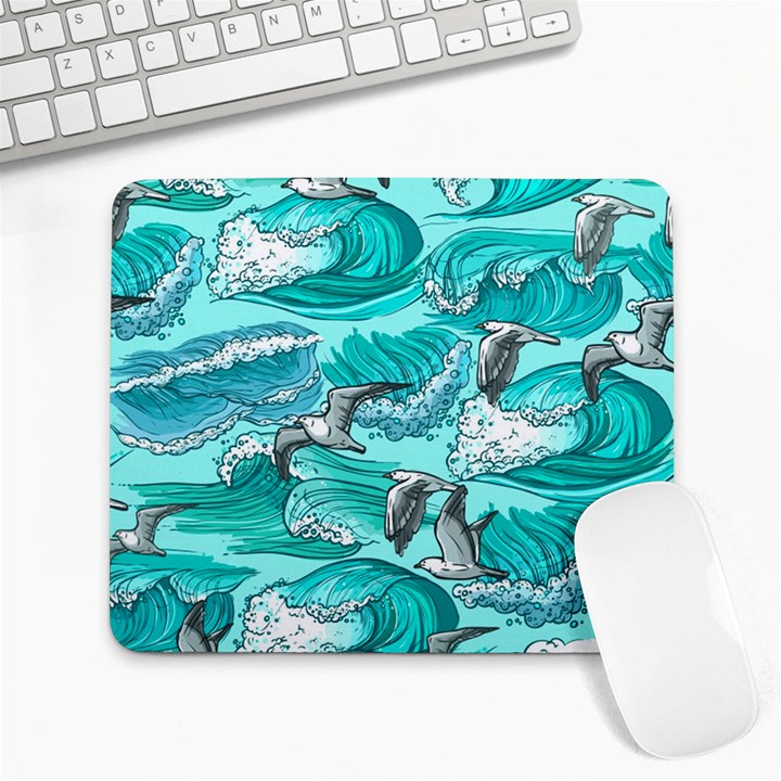 Sea-waves-seamless-pattern Large Mousepad