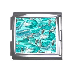 Sea-waves-seamless-pattern Mega Link Italian Charm (18mm) by uniart180623