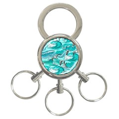 Sea-waves-seamless-pattern 3-ring Key Chain by uniart180623