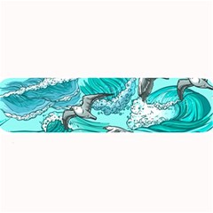 Sea-waves-seamless-pattern Large Bar Mat by uniart180623