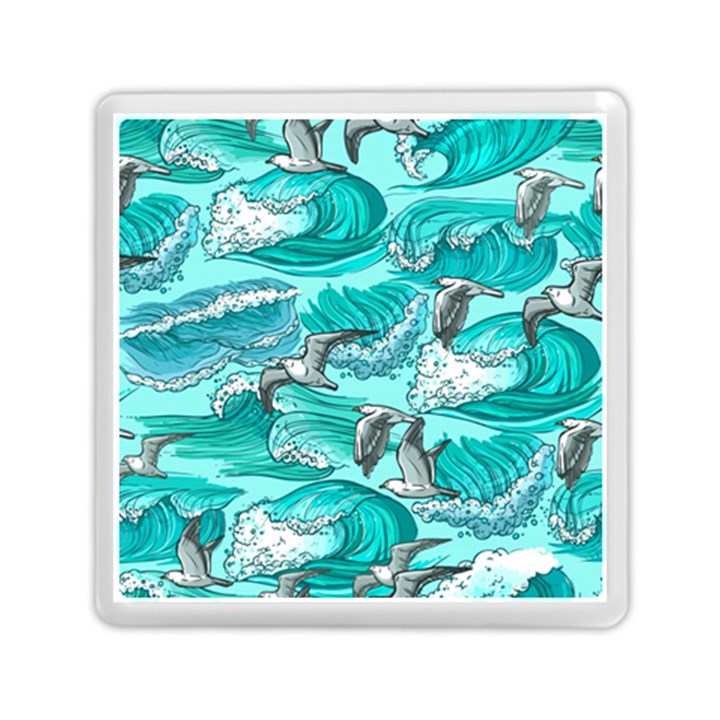 Sea-waves-seamless-pattern Memory Card Reader (Square)