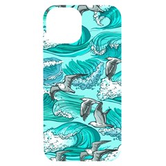 Sea-waves-seamless-pattern Iphone 14 Black Uv Print Case by uniart180623