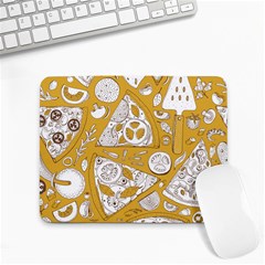 Vector-seamless-pizza-slice-pattern-hand-drawn-pizza-illustration-great-pizzeria-menu-background - Small Mousepad by uniart180623