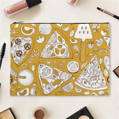 Vector-seamless-pizza-slice-pattern-hand-drawn-pizza-illustration-great-pizzeria-menu-background - Cosmetic Bag (xl) by uniart180623