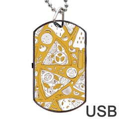 Vector-seamless-pizza-slice-pattern-hand-drawn-pizza-illustration-great-pizzeria-menu-background - Dog Tag Usb Flash (two Sides) by uniart180623