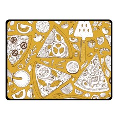 Vector-seamless-pizza-slice-pattern-hand-drawn-pizza-illustration-great-pizzeria-menu-background - Two Sides Fleece Blanket (small) by uniart180623