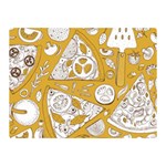 Vector-seamless-pizza-slice-pattern-hand-drawn-pizza-illustration-great-pizzeria-menu-background - Two Sides Premium Plush Fleece Blanket (Mini) 35 x27  Blanket Front