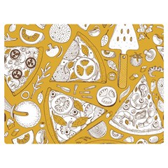 Vector-seamless-pizza-slice-pattern-hand-drawn-pizza-illustration-great-pizzeria-menu-background - Two Sides Premium Plush Fleece Blanket (extra Small) by uniart180623