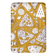 Vector-seamless-pizza-slice-pattern-hand-drawn-pizza-illustration-great-pizzeria-menu-background - Rectangular Glass Fridge Magnet (4 Pack)