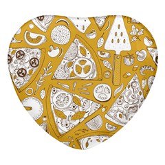 Vector-seamless-pizza-slice-pattern-hand-drawn-pizza-illustration-great-pizzeria-menu-background - Heart Glass Fridge Magnet (4 Pack) by uniart180623