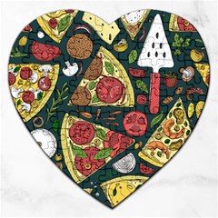 Vector-seamless-pizza-slice-pattern-hand-drawn-pizza-illustration-great-pizzeria-menu-background Jigsaw Puzzle (heart) by uniart180623