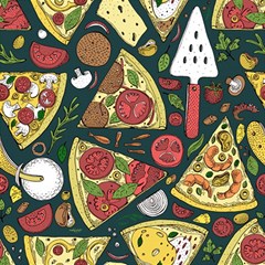 Vector-seamless-pizza-slice-pattern-hand-drawn-pizza-illustration-great-pizzeria-menu-background Play Mat (square) by uniart180623