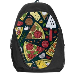 Vector-seamless-pizza-slice-pattern-hand-drawn-pizza-illustration-great-pizzeria-menu-background Backpack Bag by uniart180623