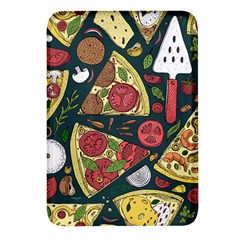 Vector-seamless-pizza-slice-pattern-hand-drawn-pizza-illustration-great-pizzeria-menu-background Rectangular Glass Fridge Magnet (4 Pack)