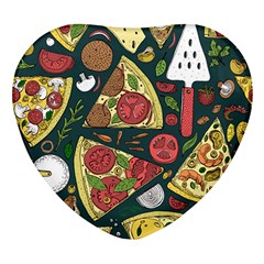 Vector-seamless-pizza-slice-pattern-hand-drawn-pizza-illustration-great-pizzeria-menu-background Heart Glass Fridge Magnet (4 Pack) by uniart180623