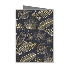 Elegant-pattern-with-golden-tropical-leaves Mini Greeting Cards (pkg Of 8) by uniart180623