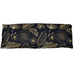 Elegant-pattern-with-golden-tropical-leaves Body Pillow Case (dakimakura) by uniart180623