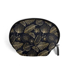 Elegant-pattern-with-golden-tropical-leaves Accessory Pouch (small) by uniart180623