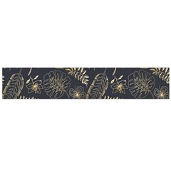 Elegant-pattern-with-golden-tropical-leaves Large Premium Plush Fleece Scarf  by uniart180623