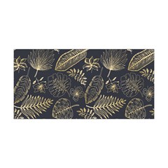 Elegant-pattern-with-golden-tropical-leaves Yoga Headband by uniart180623