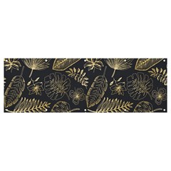 Elegant-pattern-with-golden-tropical-leaves Banner And Sign 12  X 4  by uniart180623