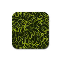 Green-abstract-stippled-repetitive-fashion-seamless-pattern Rubber Coaster (square) by uniart180623