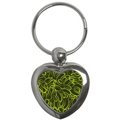 Green-abstract-stippled-repetitive-fashion-seamless-pattern Key Chain (heart) by uniart180623