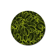 Green-abstract-stippled-repetitive-fashion-seamless-pattern Rubber Coaster (round) by uniart180623