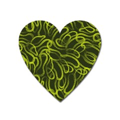 Green-abstract-stippled-repetitive-fashion-seamless-pattern Heart Magnet by uniart180623