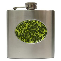 Green-abstract-stippled-repetitive-fashion-seamless-pattern Hip Flask (6 Oz) by uniart180623