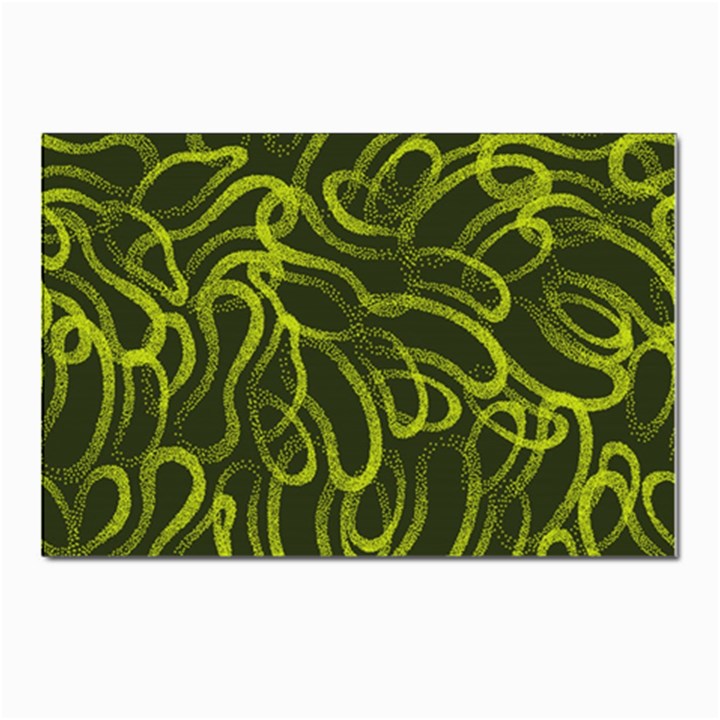 Green-abstract-stippled-repetitive-fashion-seamless-pattern Postcard 4 x 6  (Pkg of 10)