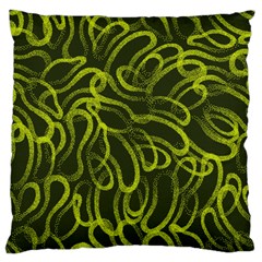 Green-abstract-stippled-repetitive-fashion-seamless-pattern Large Premium Plush Fleece Cushion Case (one Side) by uniart180623