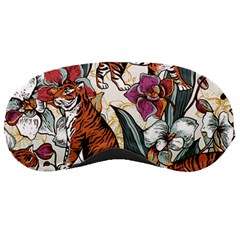 Natural-seamless-pattern-with-tiger-blooming-orchid Sleeping Mask by uniart180623