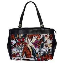 Natural-seamless-pattern-with-tiger-blooming-orchid Oversize Office Handbag by uniart180623