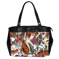 Natural-seamless-pattern-with-tiger-blooming-orchid Oversize Office Handbag (2 Sides) by uniart180623