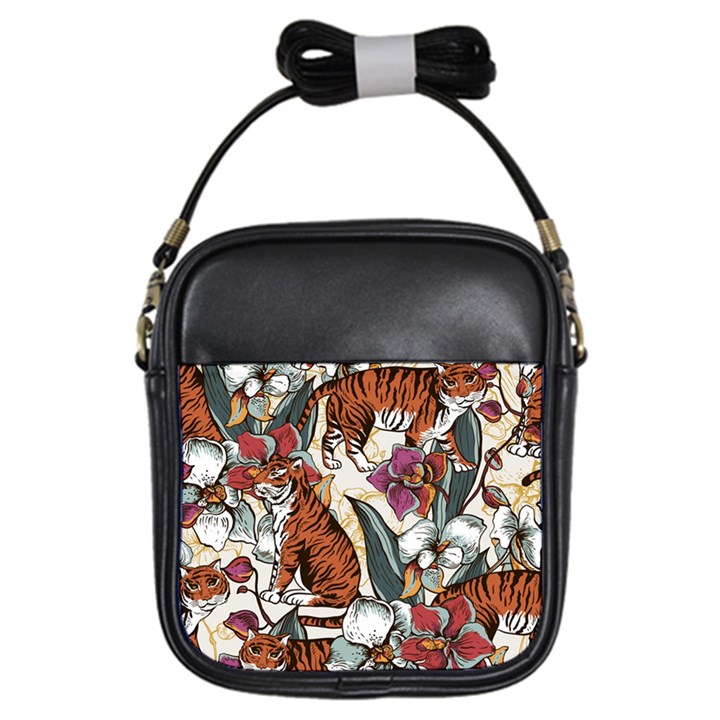 Natural-seamless-pattern-with-tiger-blooming-orchid Girls Sling Bag