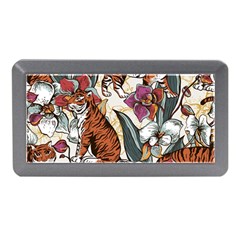 Natural-seamless-pattern-with-tiger-blooming-orchid Memory Card Reader (mini) by uniart180623