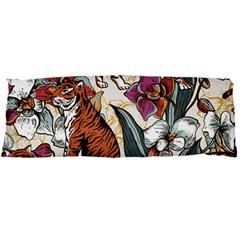 Natural-seamless-pattern-with-tiger-blooming-orchid Body Pillow Case Dakimakura (two Sides) by uniart180623