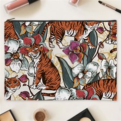 Natural-seamless-pattern-with-tiger-blooming-orchid Cosmetic Bag (xxxl) by uniart180623