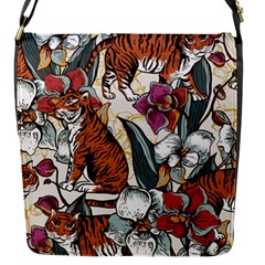 Natural-seamless-pattern-with-tiger-blooming-orchid Flap Closure Messenger Bag (s) by uniart180623