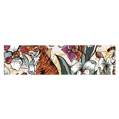 Natural-seamless-pattern-with-tiger-blooming-orchid Oblong Satin Scarf (16  X 60 ) by uniart180623