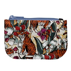 Natural-seamless-pattern-with-tiger-blooming-orchid Large Coin Purse by uniart180623