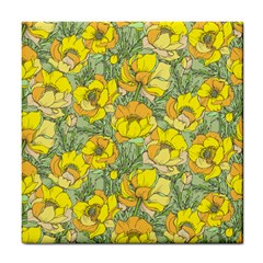 Seamless-pattern-with-graphic-spring-flowers Tile Coaster by uniart180623