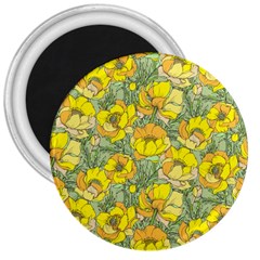 Seamless-pattern-with-graphic-spring-flowers 3  Magnets by uniart180623