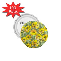 Seamless-pattern-with-graphic-spring-flowers 1 75  Buttons (100 Pack)  by uniart180623