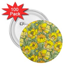 Seamless-pattern-with-graphic-spring-flowers 2 25  Buttons (100 Pack)  by uniart180623