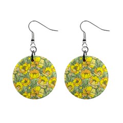 Seamless-pattern-with-graphic-spring-flowers Mini Button Earrings by uniart180623